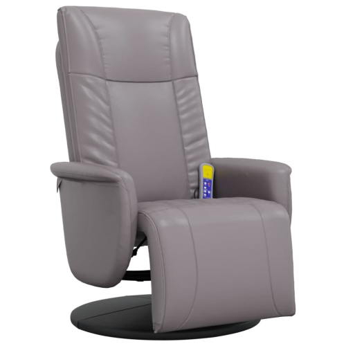 VidaXL vidaXL Massagesessel mit Fußteil Grau Kunstleder