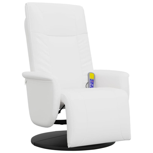 VidaXL vidaXL Massagesessel mit Fußteil Weiß Kunstleder