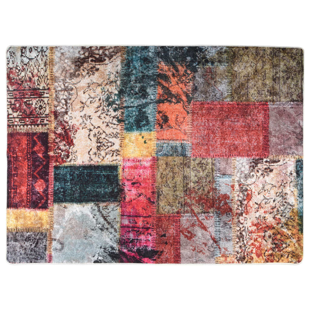 (patchwork, 150 x 230 cm) vidaXL Rug Washable Patchwork Anti Slip Home Floor Carpet Floor Area Rug Mat