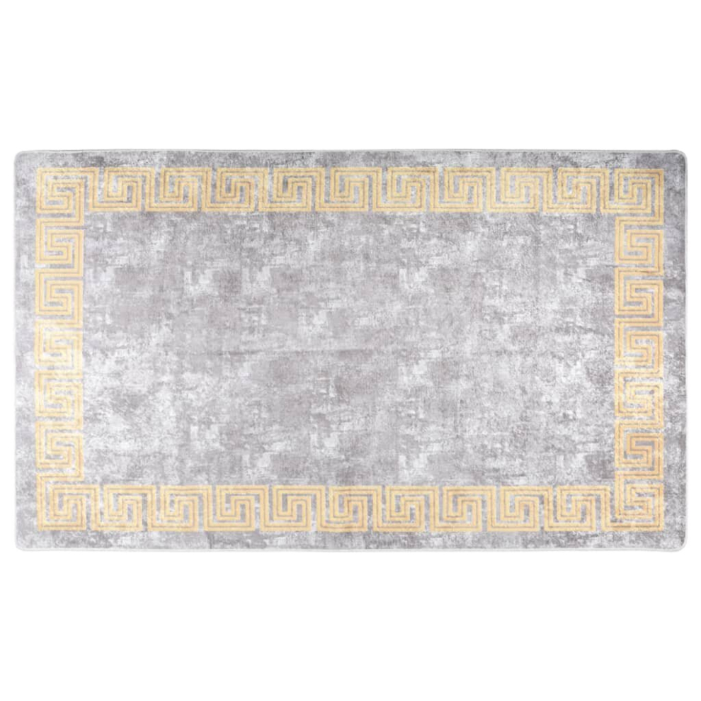 (grey and gold, 150 x 230 cm) vidaXL Rug Washable Patchwork Anti Slip Home Floor Carpet Floor Area Rug Mat