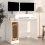 VidaXL (White) vidaXL Desk with LED Lights Computer Table Study Writing Desk Engineered Wood 7