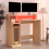 VidaXL (Sonoma oak) vidaXL Desk with LED Lights Computer Table Study Writing Desk Engineered Wood 6
