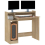 VidaXL (Sonoma oak) vidaXL Desk with LED Lights Computer Table Study Writing Desk Engineered Wood 7