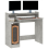 VidaXL (Concrete grey) vidaXL Desk with LED Lights Computer Table Study Writing Desk Engineered Wood 8