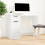 VidaXL (White) vidaXL Desk Engineered Wood Home Office Computer Table Study Writing Desk 6