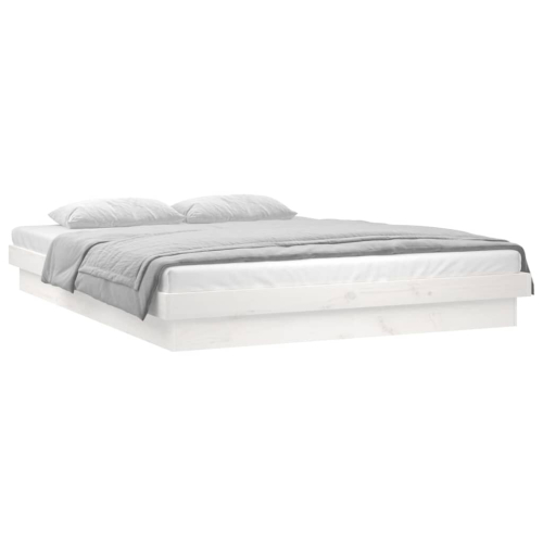 VidaXL (white, 180 x 200 cm) vidaXL LED Bed Frame Mattress Foundation Bedstead Platform Bed Base Solid Wood 2