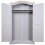 VidaXL vidaXL Wardrobe Mexican Pine Corona Range 2 Doors Grey Clothes Cabinet Closet 3