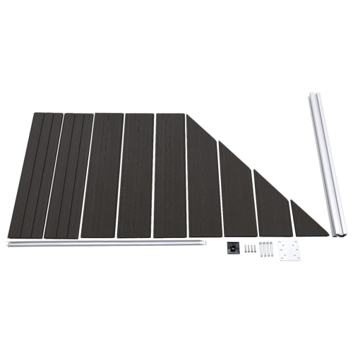 VidaXL vidaXL Zaunelement WPC 95x(105-180) cm Schwarz 2