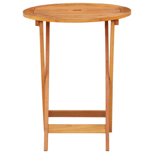 VidaXL vidaXL Folding Garden Table – Solid Eucalyptus Wood, 60x75 cm, Umbrella Hole 5 cm, Foldable, 312455 2