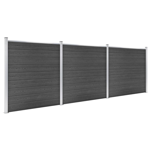 VidaXL vidaXL Zaunelement Set WPC 526x186 cm Schwarz 2