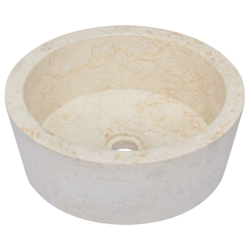 VidaXL vidaXL Waschbecken Creme Ø40x15 cm Marmor 2