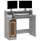 VidaXL (Grey sonoma) vidaXL Desk with LED Lights Computer Table Study Writing Desk Engineered Wood 8