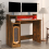 VidaXL (Smoked oak) vidaXL Desk with LED Lights Computer Table Study Writing Desk Engineered Wood 6