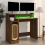 VidaXL (Brown oak) vidaXL Desk with LED Lights Computer Table Study Writing Desk Engineered Wood 6