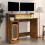 VidaXL (Smoked oak) vidaXL Desk with LED Lights Computer Table Study Writing Desk Engineered Wood 7