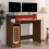 VidaXL (Brown oak) vidaXL Desk with LED Lights Computer Table Study Writing Desk Engineered Wood 7