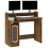 VidaXL (Smoked oak) vidaXL Desk with LED Lights Computer Table Study Writing Desk Engineered Wood 8