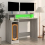 VidaXL (Grey sonoma) vidaXL Desk with LED Lights Computer Table Study Writing Desk Engineered Wood 6