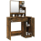 VidaXL (Smoked oak) vidaXL Dressing Table Makeup Table Vanity Desk Cosmetic Table with Mirror 8