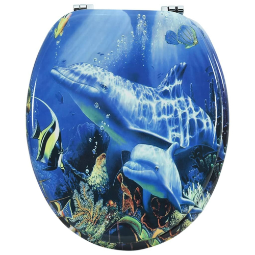 VidaXL vidaXL WC Toilet Seat MDF Lid Dolphins Replacement 2