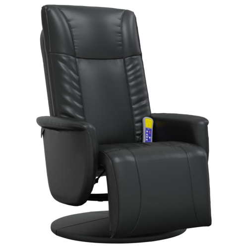 VidaXL vidaXL Massagesessel mit Fußteil Schwarz Kunstleder 2