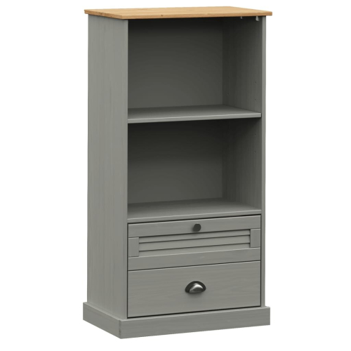 VidaXL (grey) vidaXL Bookcase Bookshelf Storage Shelf Storage Rack VIGO Solid Wood Pine 2
