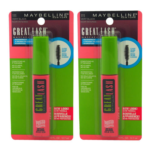 Maybelline Maybelline Great Lash Waterproof Mascara Schwarz 2 Stück