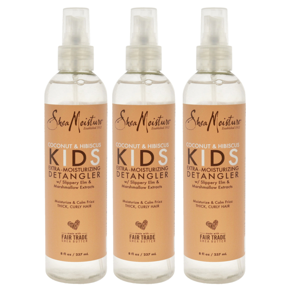 Coconut and Hibiscus Kids Extra-Moisturizing Detangler by Shea Moisture for Kids - 8 oz Detangler - Pack of 3