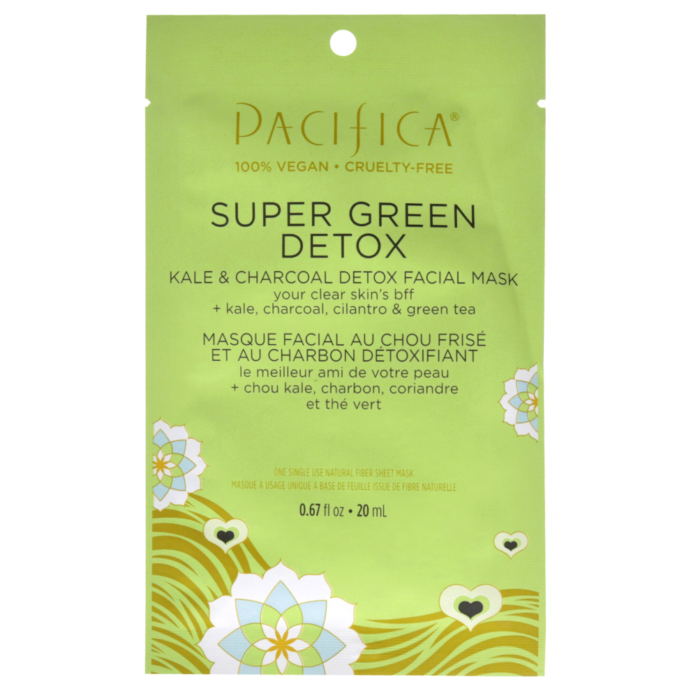 Super Green Detox Kale and Charcoal Detox Facial Mask by Pacifica for Unisex - 0.67 oz Mask