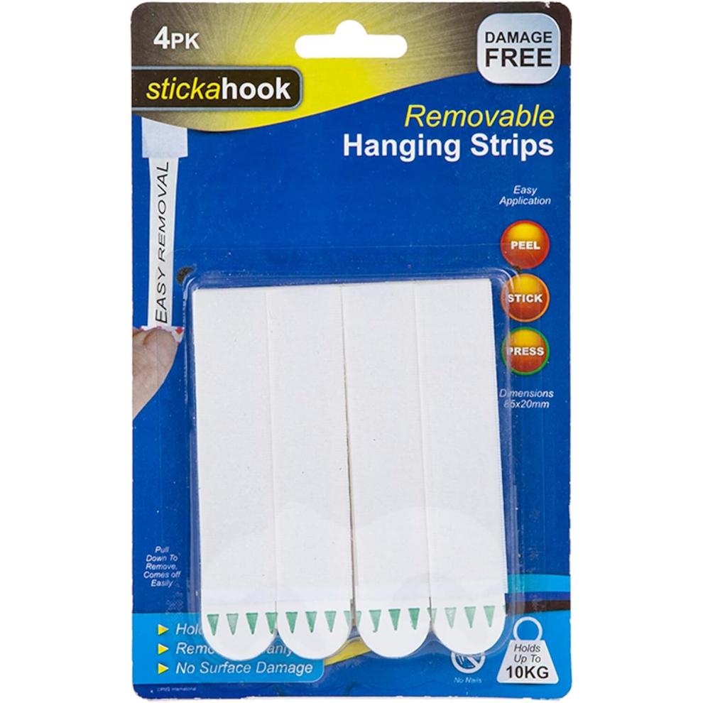 Strong Picture Hanging Strips 2.5kg Load Capacity Each