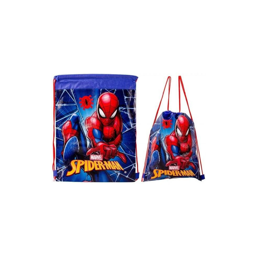 Spiderman Pull String Bag Childrens P.E Gym Shoe Swimming Kit Drawstring Bag For Kids