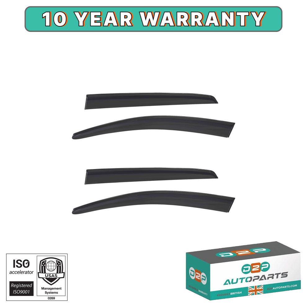Front And Rear Wind Deflectors For Vw Golf Mk7 2013-2019 4-Pieces Tinted Black 5060520802190