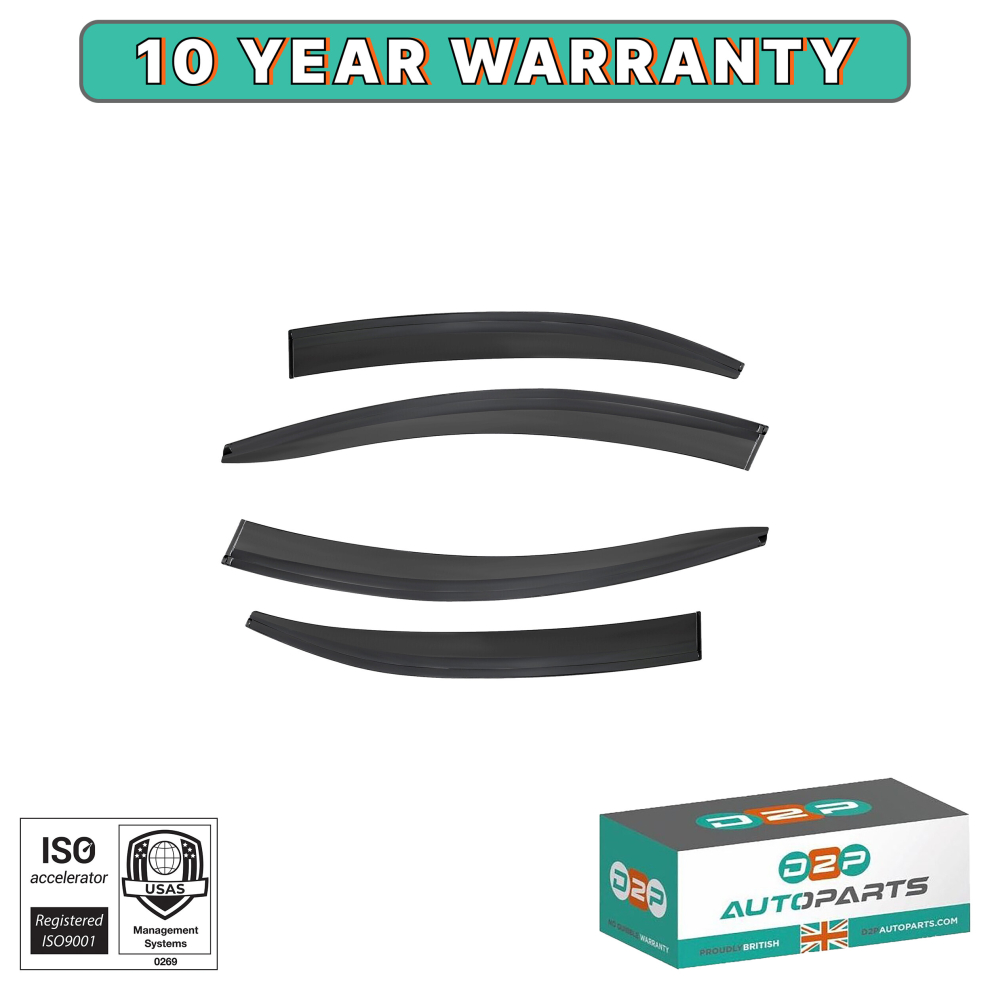 4Cs Of Front And Rear Wind Deflectors For Volkswagen Jetta 2011-2019 7540200 Black 5060520802220