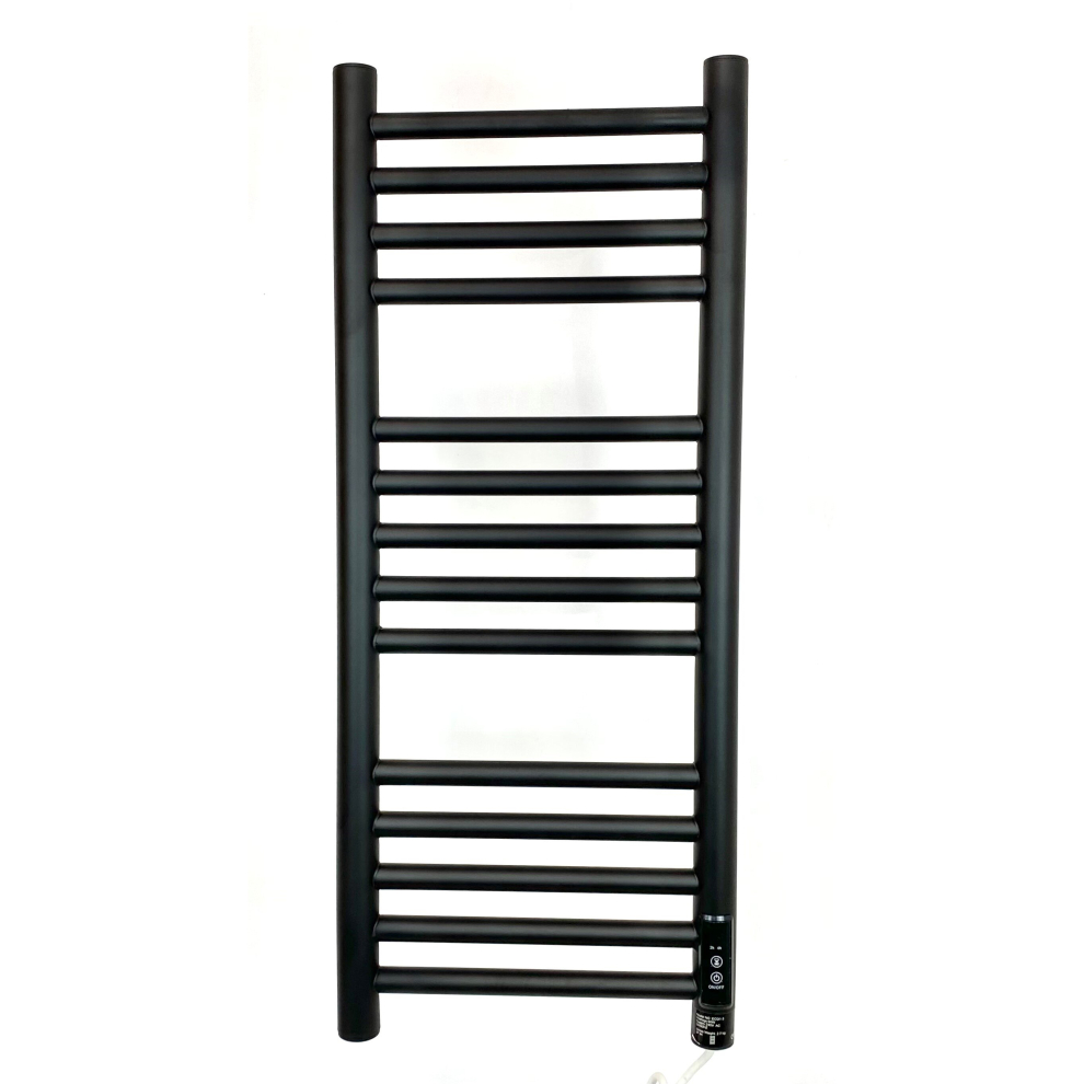 (300mm) Belfast Black Dry Electric Stainless Steel Towel Rails - 720mm High