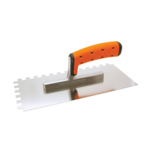 Stainless Steel Notched Trowel with Soft Grip Handle Various Notch Size