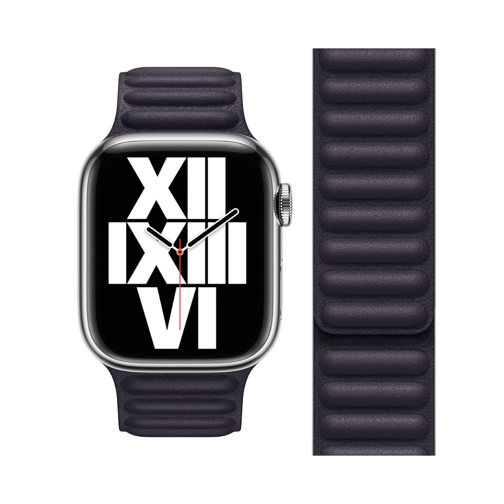 (Ink) Apple Leather Link 45mm Watch Strap S/M