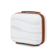 (Cream, 14 inch) One Or Four Pieces Lightweight PP Hard Shell Suitcase With TSA Lock