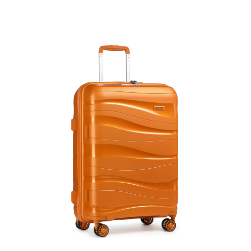 (Orange, 24 inch) One Or Four Pieces Lightweight PP Hard Shell Suitcase With TSA Lock 1
