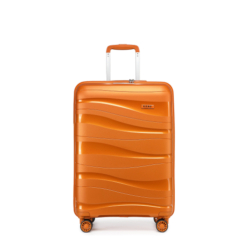 (Orange, 20 inch) One Or Four Pieces Lightweight PP Hard Shell Suitcase With TSA Lock 2