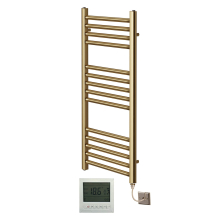 (300mm x 800mm, Yes) York Flat Brushed Brass Electric Towel Rails