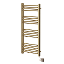 (400mm x 1200mm, No) York Flat Brushed Brass Electric Towel Rails