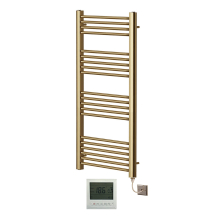 (400mm x 1200mm, Yes) York Flat Brushed Brass Electric Towel Rails