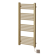 (500mm x 1200mm, No) York Flat Brushed Brass Electric Towel Rails
