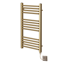 (500mm x 800mm, No) York Flat Brushed Brass Electric Towel Rails