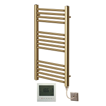 (500mm x 800mm, Yes) York Flat Brushed Brass Electric Towel Rails