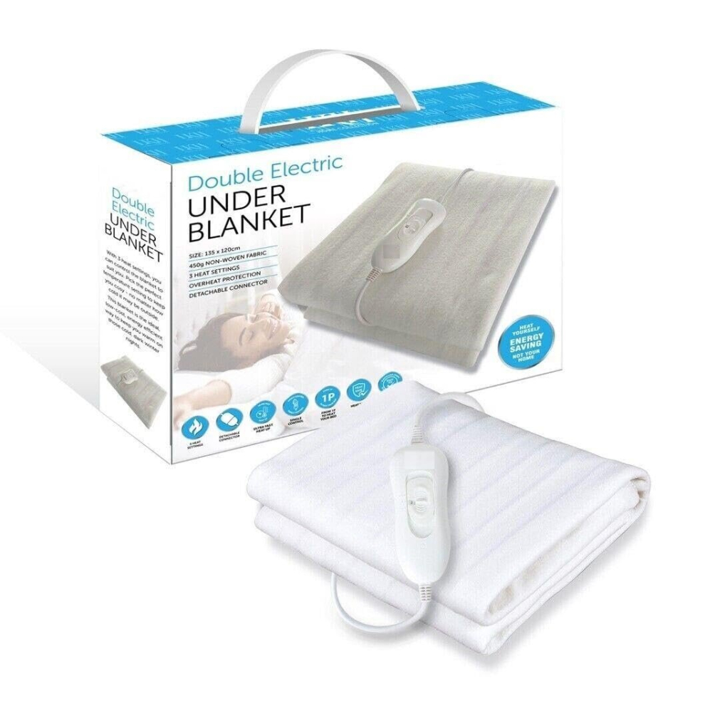 (Double) MantraRaj Heated Under Blanket 3 Heat Settings Fast Heating Electric Blanket Fast Heating Electric Throw Blanket