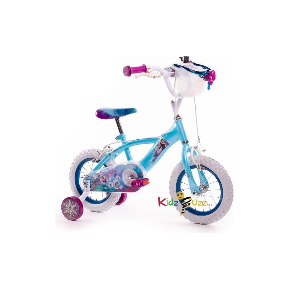 Huffy Frozen 12 Inch Girls Bike - 3-5 Years Sky Blue + Front Carrying Basket