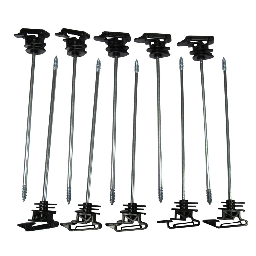 Electric Fencing Ribbon Insulators X10 (Long Arm Screw In Poly Fence) 600988554085