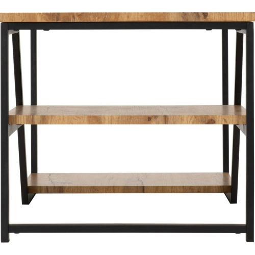 Seconique Durham 3 Level Shelving Coffee Table in Light Oak Effect and Black 2