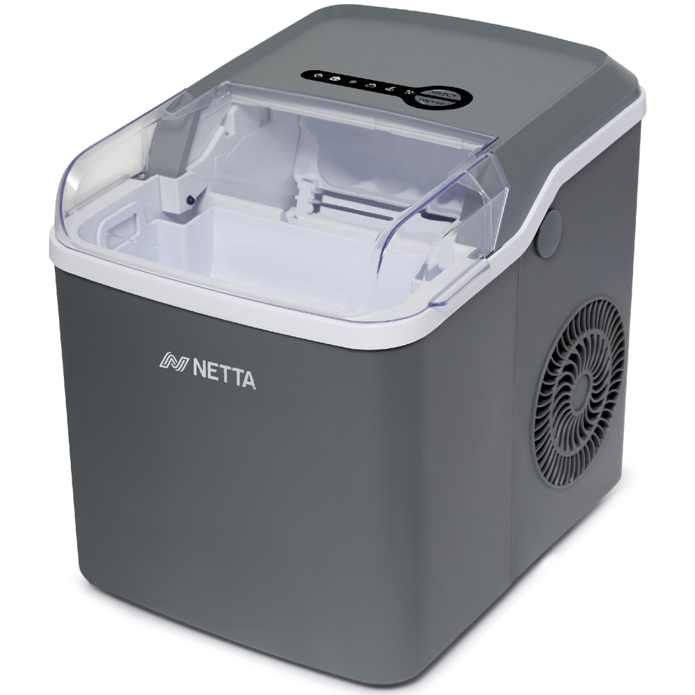 NETTA Ice Maker - 12kg Capacity, 1.2L Tank - Grey